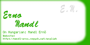 erno mandl business card